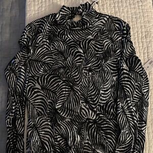 Paco Rabanne Black and White Patterned Blouse